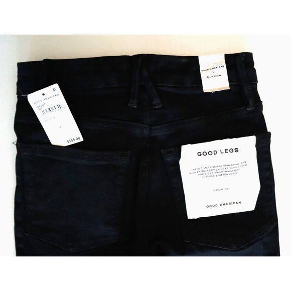 Good American GL213T Women Sz 00-4 Black Always Fits Good Legs Skinny Jeans - Picture 4 of 11